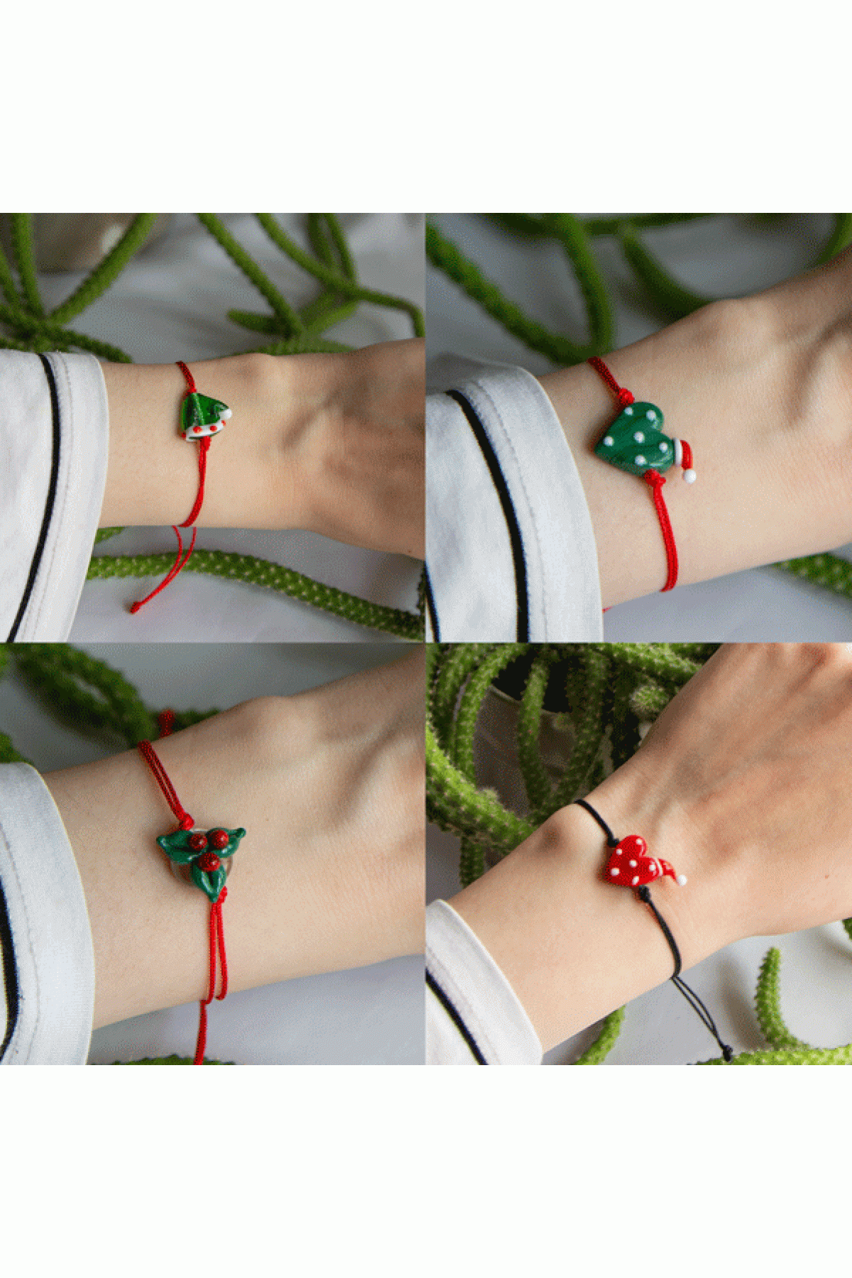 CHRISTMAS GLASS BEAD BRACELET